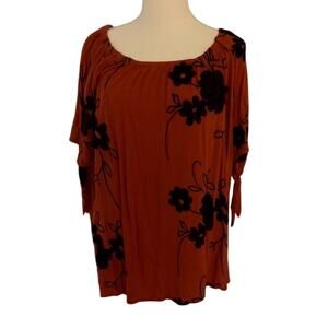 CLERANCE LIV Anthropologie Women XL Peasant Top Blouse Boho Embroidered Gauze